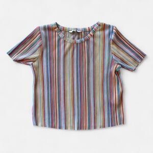 Colorful Striped Ribbed Top